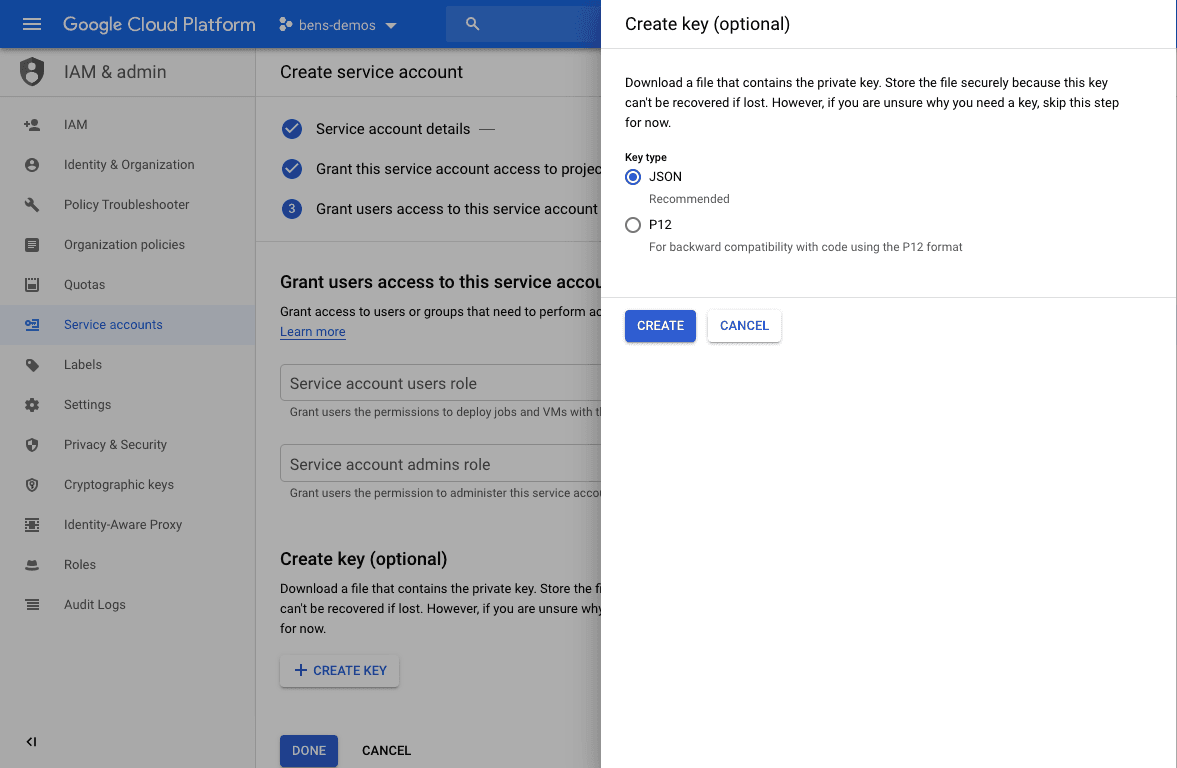 GCP Service Key